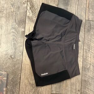 Reebok Men's Charcoal and Black Athletic Shorts